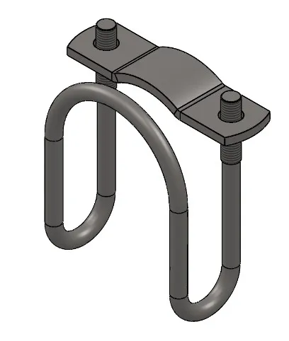 Etrier double 60mm sur 1/2", M8